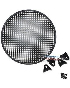 The Wires Zone Steel Speaker Subwoofer Subwoofer Black Waffle Mesh Grill Cover w/Clips & Screw (12-Inch)