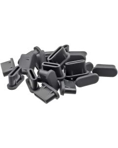 TOPPROS Pack of 20 Type C Silicone Protectors Cap Port Cover Anti Dust(0.37 x 0.16 x 0.24 inches) Black