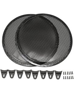 SummerHome 2Pcs 12" Black Audio Subwoofer Speaker Circle Cover Grill Mesh Protect Guard