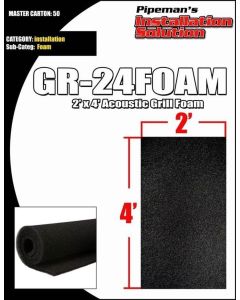 DJ Speaker Woofer Cabinet Grill Foam 2' Wide x 4'Long x 3/8" Thick Black